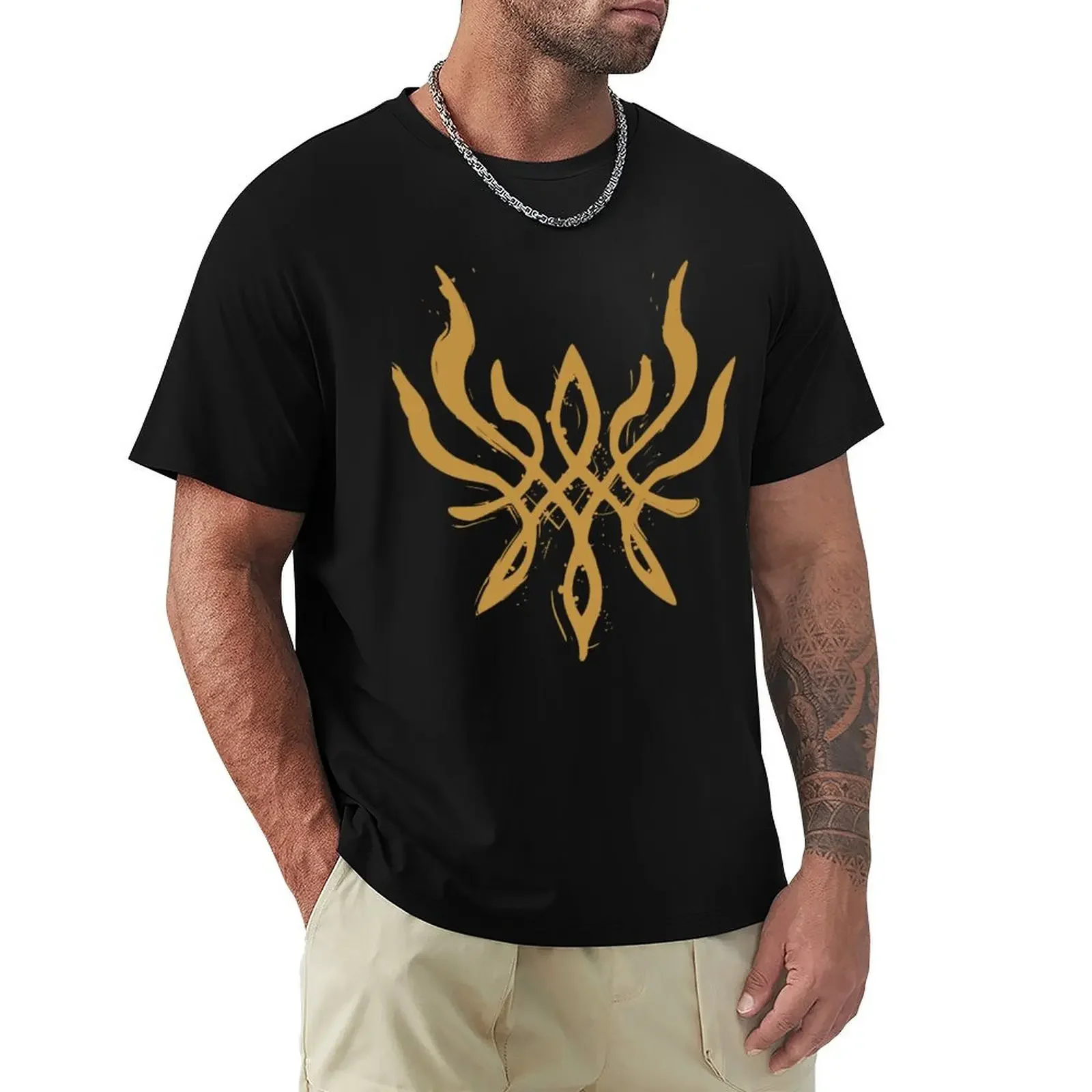 Emblema del fuoco tre case-Byleth Crest of flashes Blazing Version t-shirt Sweatshir leggera dorata estate abbigliamento uomo nuovo