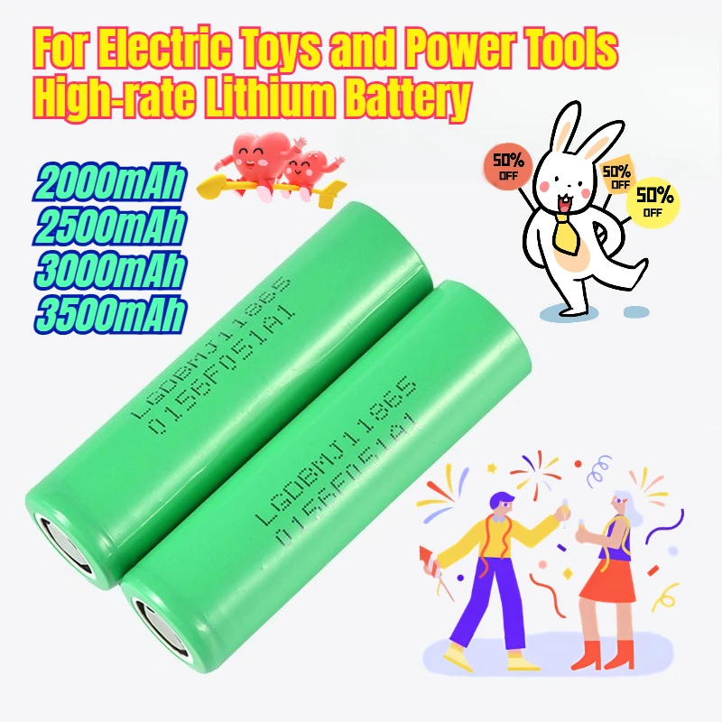 

2000-3500mAh 18650 High-capacity for Electric Toys and Power Tools High-rate Lithium Battery