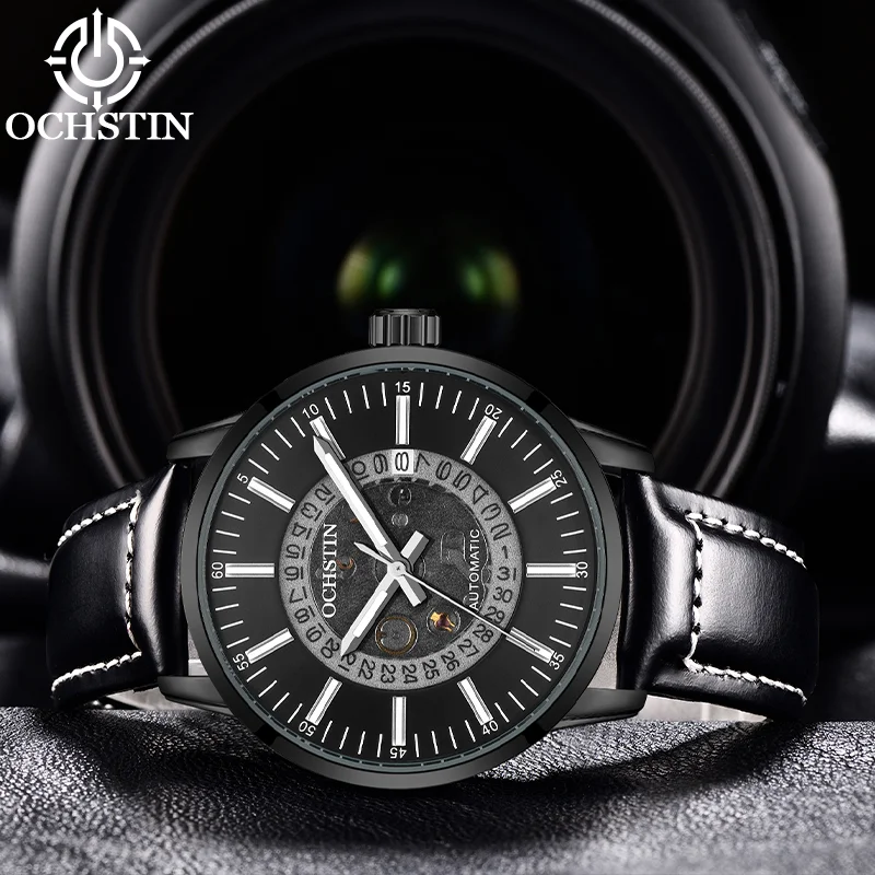 OCHSTIN Man Classic Genuine Leather Strap Originale Mechanical Watch Comfortable For All-day Long-time Wearing Wristwatch