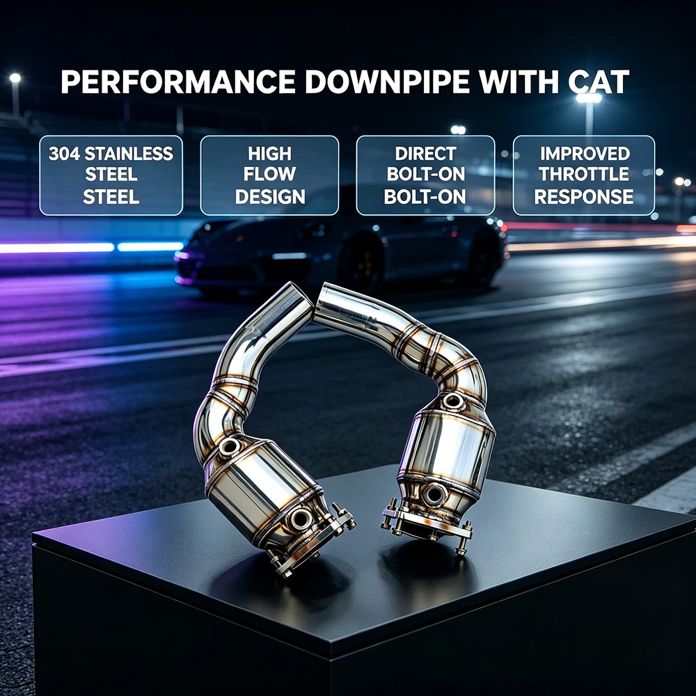 Factory wholesale Exhaust head for Porsche 911 992 3.0T 304 stainless steel drain pipe high-performance exhaust head section