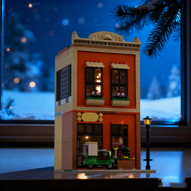 

911 шт. MOC кухонный набор для модификации продуктов, модель дружбы, строительные блоки, рождественские подарки, сборные игрушки, креативная идея, кирпич для детей