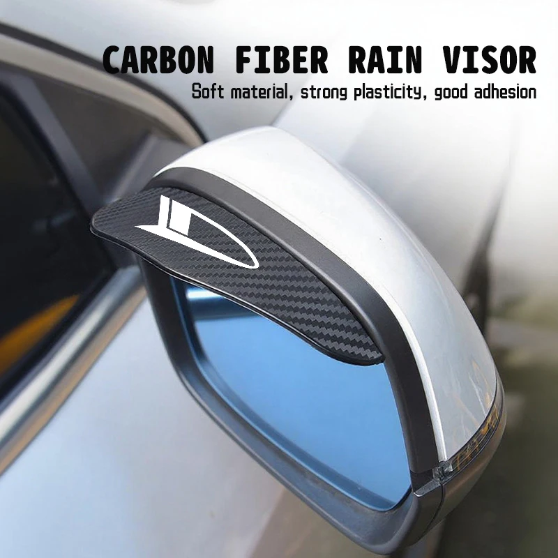 Car Rearview Mirror Rain Eyebrow Visor Carbon Fiber Auto Accessories For Daihatsu Move Terios YRV Terios Sirion Mira Materia YRV