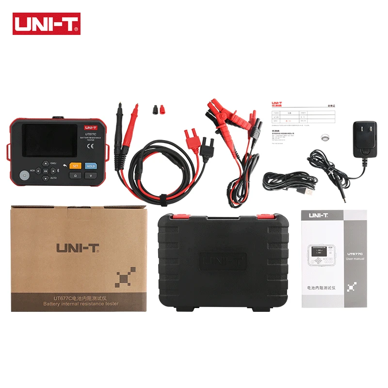 UNI-T Tester rezystancji wewnętrznej UT677C 3Ω 120V Tester izolacji akumulatora Omomierz Bluetooth