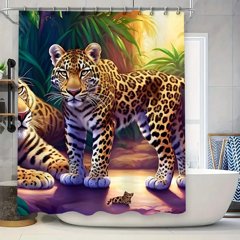 

Нежная занавеска для душа с цветочным принтом, светло-голубые декоративные занавески для ванной с деревенским стилем в стиле бохо для набора окон ванной комнаты, в комплект входят кольца