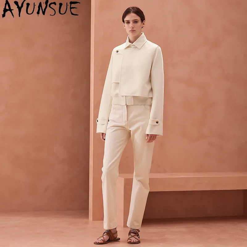 AYUNSUE véritable peau De mouton femmes vestes automne vêtements en cuir véritable veste pour femme 2025 Vintage Jaqueta De Couro coupe ajustée