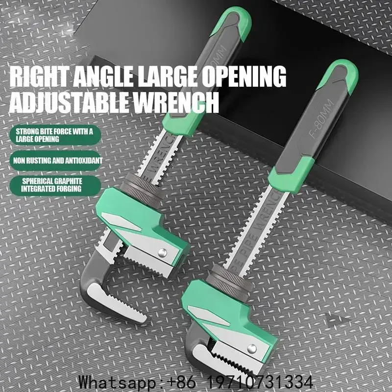 Versatile F-Type Adjustable Wrench right-angle wrench Universal Key Ratchet Torque Pipe Spanner Plumbing Repair Hand Tools
