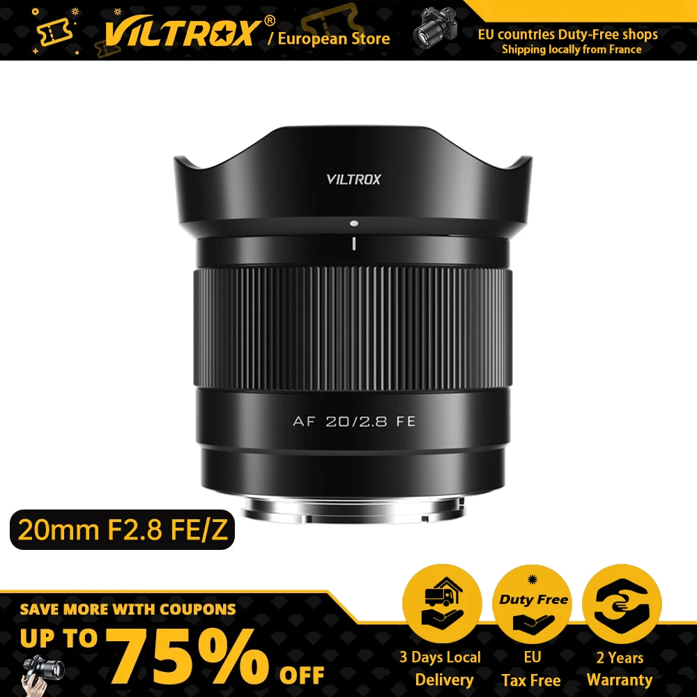 VILTROX 20mm F2.8 For Sony E Mount Lens Nikon Z Lens Full Frame Large Aperture Ultra Wide Angle Auto Focus Sony E Camera Lens A9