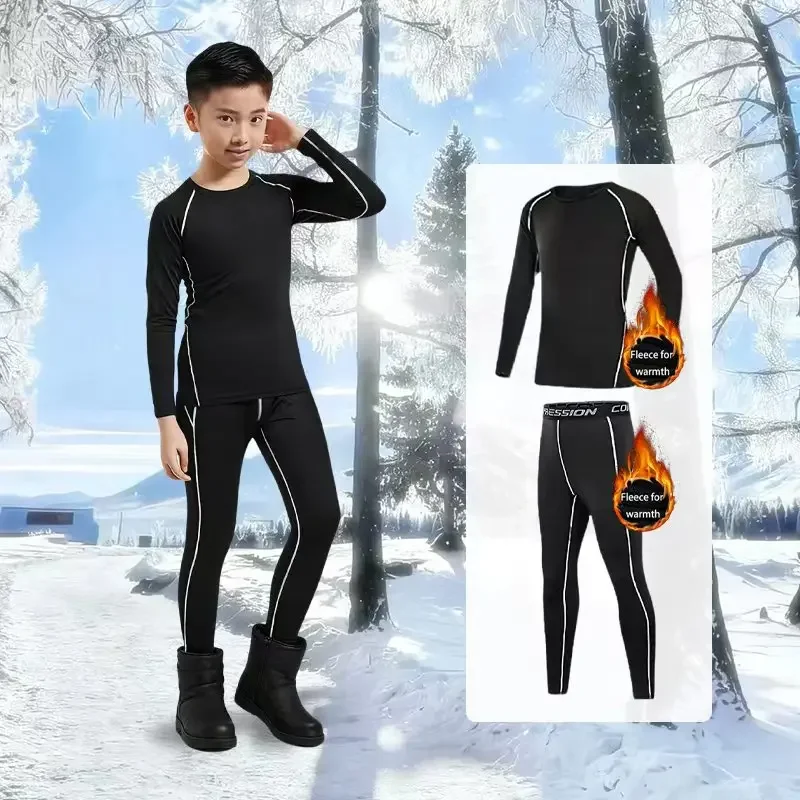 مجموعة رياضية للأطفال لخريف وشتاء 2025 متعددة الاستخدامات، دفء مزدوج، لا خوف من الجليد والثلج، جري مريح #3