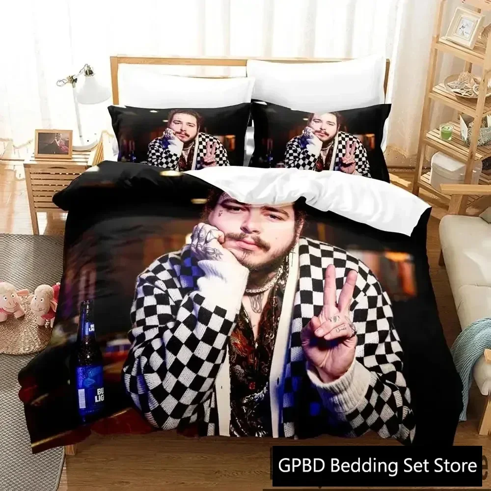 

3D Print Post Malone Bedding Set Boys Girls Twin Queen King Size Duvet Cover Pillowcase Bed boys Adult Home Textileextile