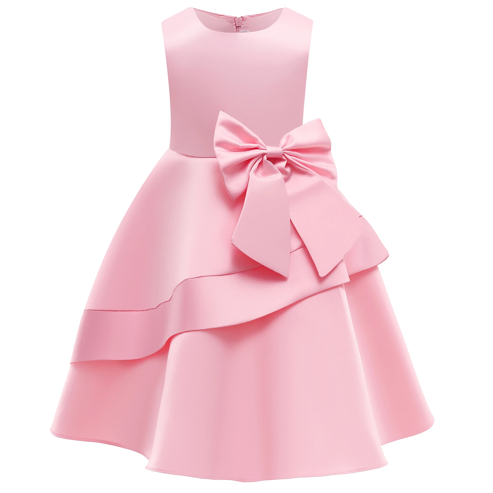 Fiocco senza maniche elegante Performance Festival Costume Girl Dress Princess Dress abbigliamento per bambini