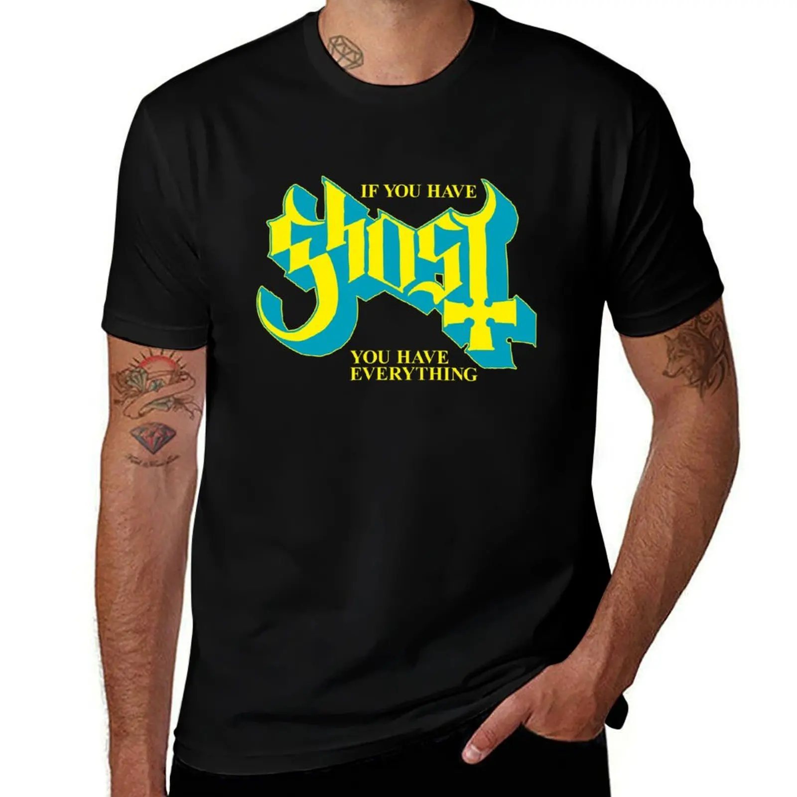 

Ghost yellow blue T-Shirt sweat blanks Louboutins anime tshirt clothes for men