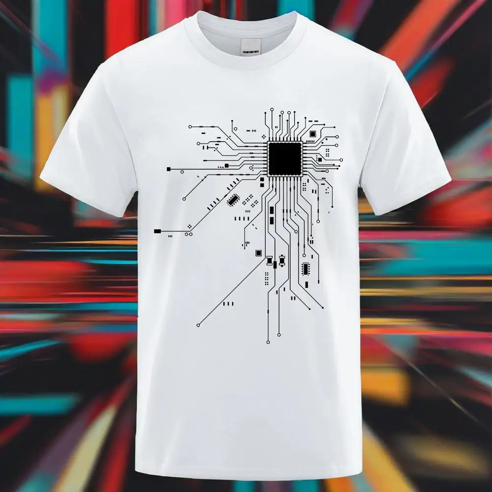 

Techwear Circuit Board T-shirt | Programmer/Gamer Cool Pattern T-shirt | Soft Cotton Short Sleeve Top, Limited Time Offer