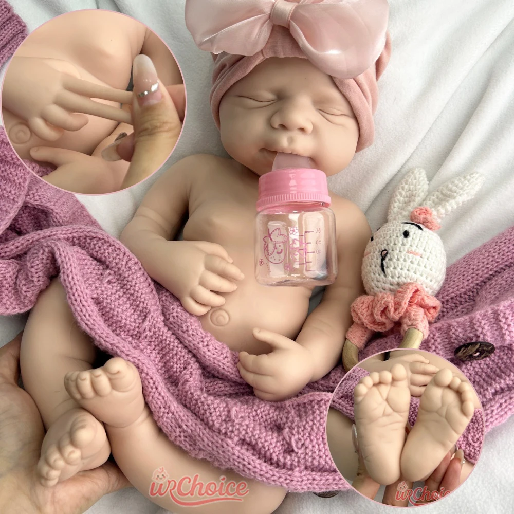 

50 см неокрашенная реалистичная силиконовая кукла Reborn Baby для девочек/мальчиков, полностью однотонная пустая утяжеленная кукла для коллекционера, рождественский подарок