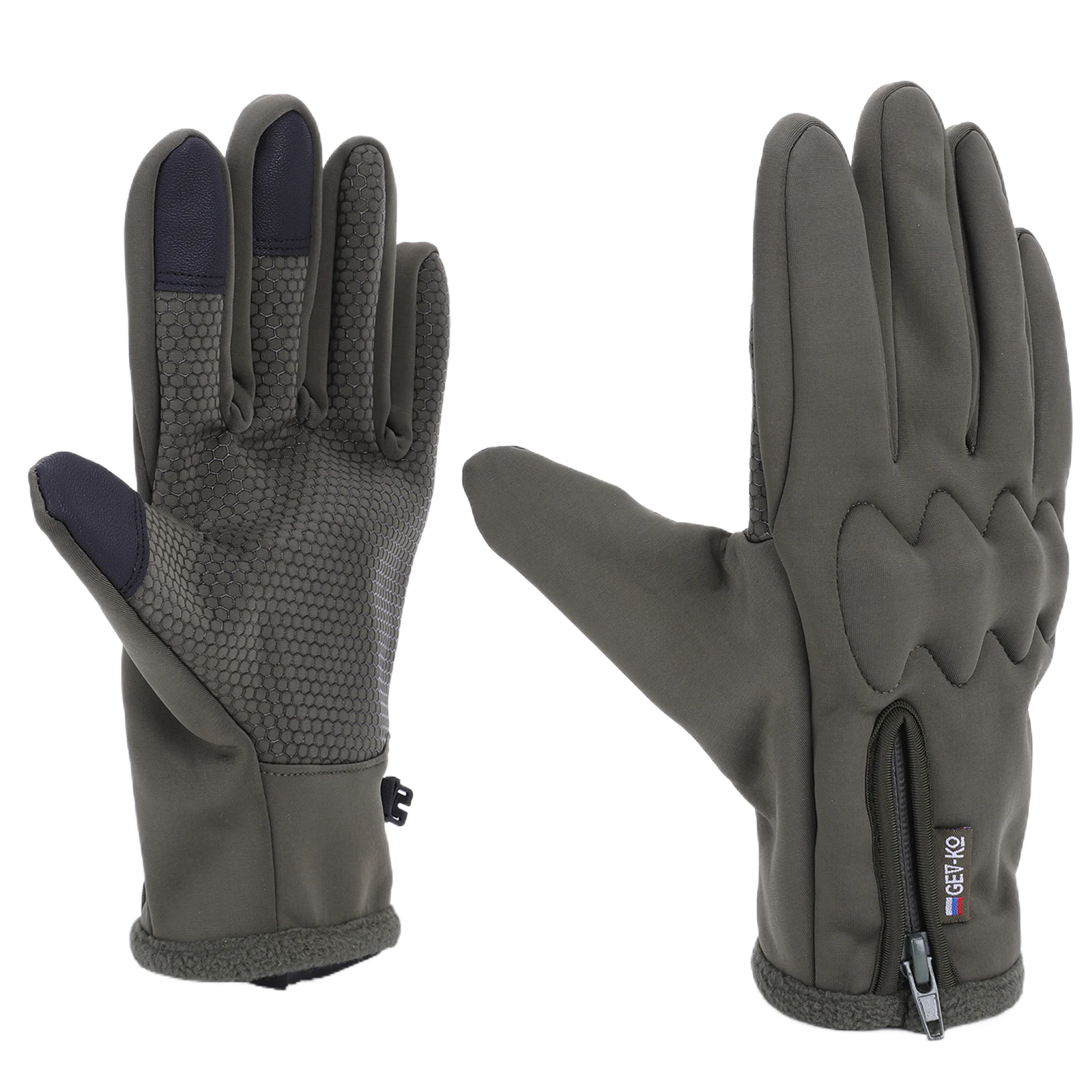 

Warm Non-Slip Gloves Waterproof with Touchscreen Finger Winter Cycling Ski Gloves Winter Thermal Fleece Lined for Outdoor Sports