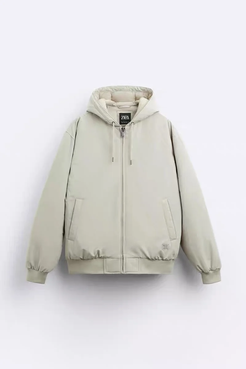 

New 2023 Men's Thiened Warm Cotton Jaet Outerwear Hooded Modern Sle Long Sve Loose Fit Youth Faion Autumn Winter