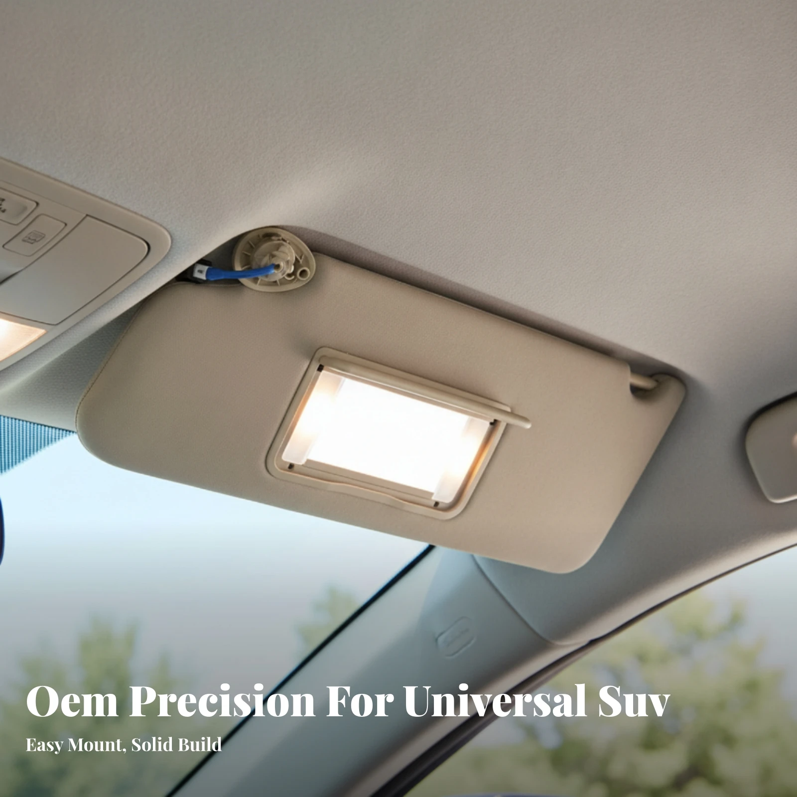 Sun Visor with Mirror Beige Car Visor with Mirror Long-Lasting Premium for DIY Mechanics, Interior Restoration