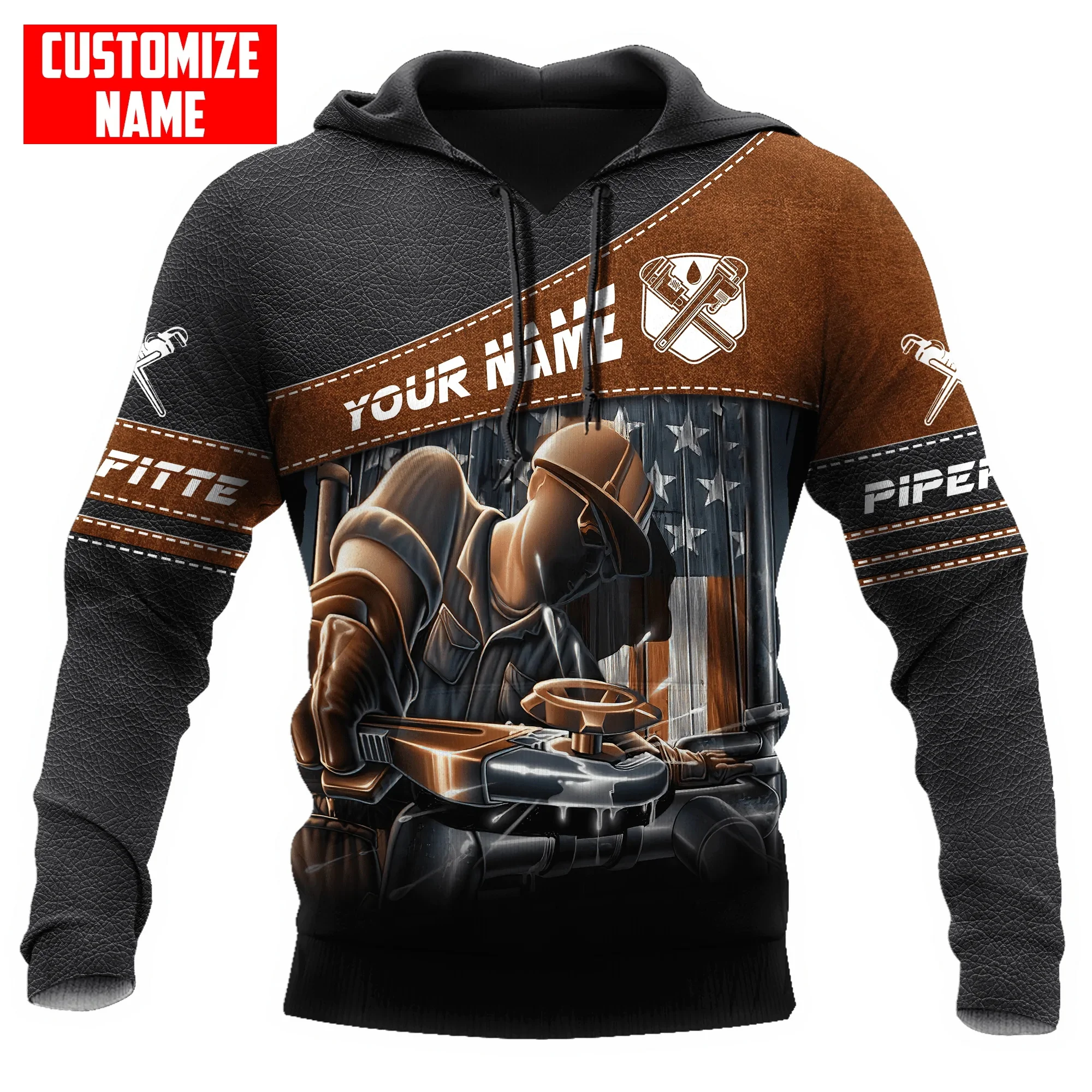 

Personalized Name Pipefitter 3D All Over Printed Men's Hoodie & Sweatshirt autumn Unisex Streetwear Casual zip hoodies DK553