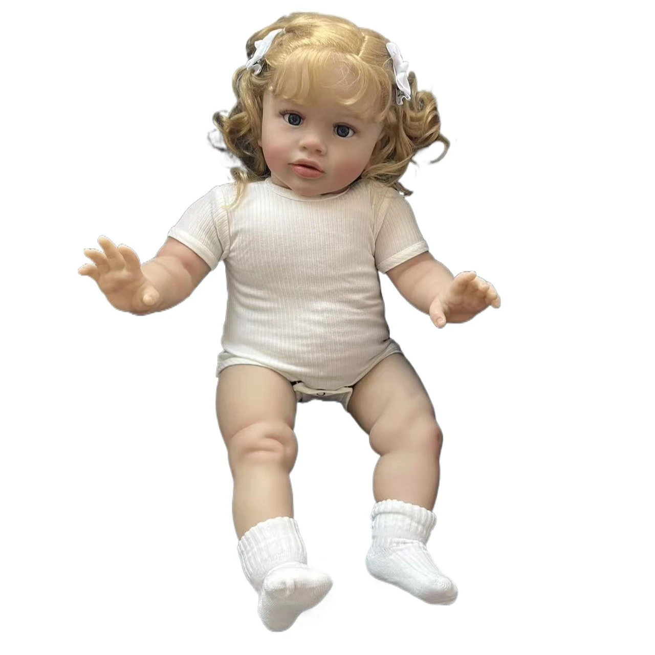 

60 см реборн кукла для малышей Pippa с золотыми волосами, реалистичные реалистичные куклы, ручная роспись, 3D кожа с видимыми венами
