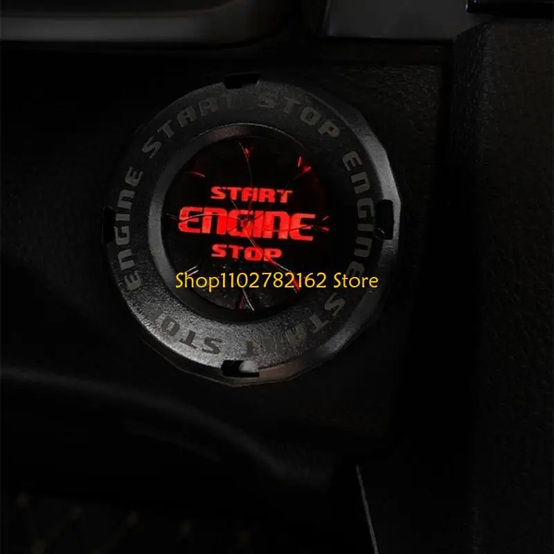 547B Push Start Button Cover Press Car Engine Start Stop Button Cover Push to Start Button Cover Ignitions Protective Trim