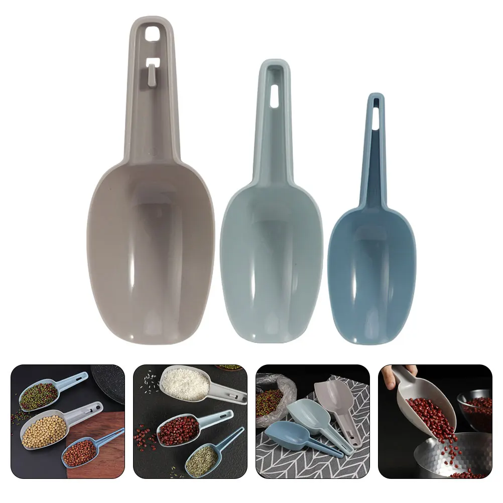 

1 set Plastic Cereal Shovels Household Kitchen Stackable Ice Flour Baking Tool Storage Bar Use For Grains Tea Ice Cube