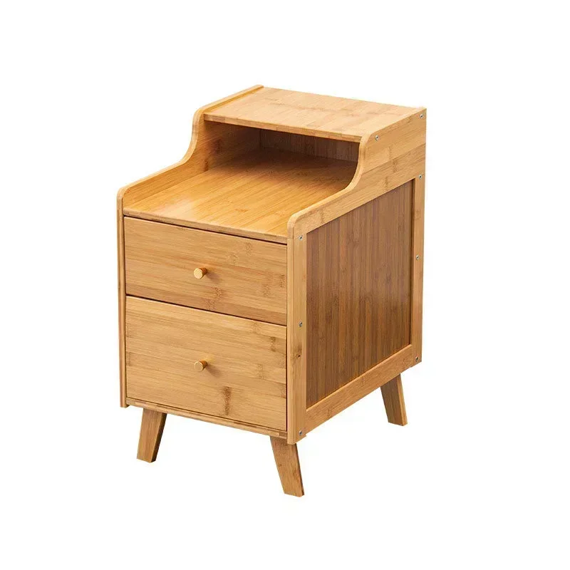 Bamboo Bedside Tea Table Creative Side Storage Cabinet Perfect for Bedroom Comfort Living Room Elegance Furniture