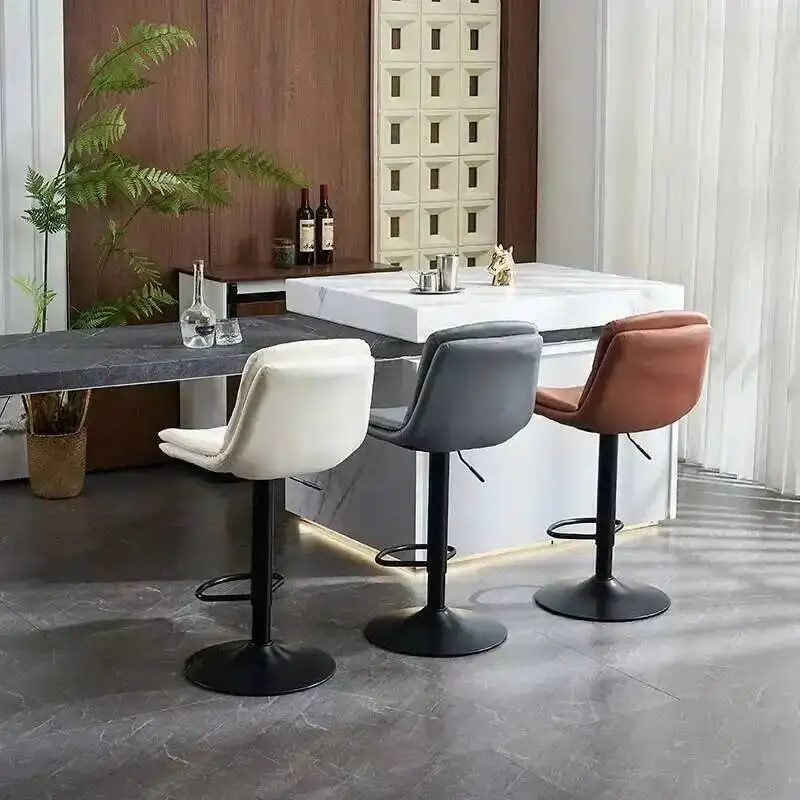 بار فاخر البراز عالية الحديثة مصمم قابل للتعديل المعادن مريحة مكافحة بار البراز المنزل المطبخ Barkruk صالون الأثاث #1