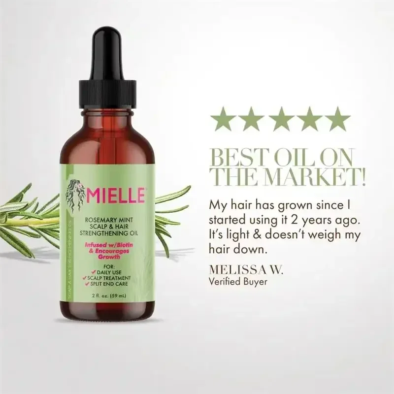 Hair Growth Mint Essential Oil Rosemary Hair Strengthening Oil Nourishing Treatment For Split Ends And Dry Organics Hair