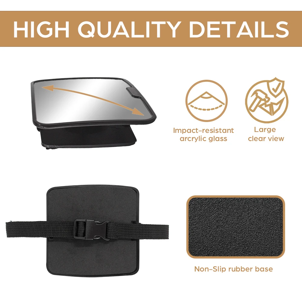 360° Rotatable Shatterproof Car Seat Mirror For Rear Facing With Wide Crystal Clear View, Universal Fit For Rear Seat Observatio