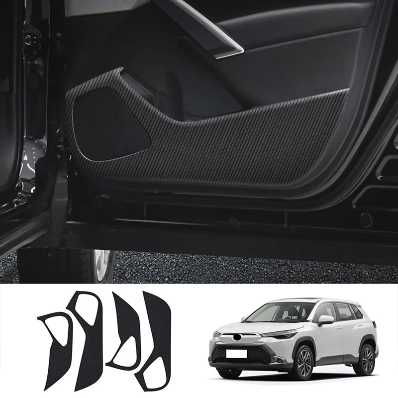 Car Leather Door Protector Pad Door Plank Anti-Kick Pad Anti-Dirty Mat Cover For Toyota Corolla Cross 2022+ RHD