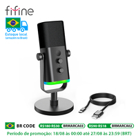 FIFINE USB/XLR Dynamic Microphone with RGB Control/Headphone jack/Mute,MIC for PC Gaming Recording Streaming AmpliGame-AM8