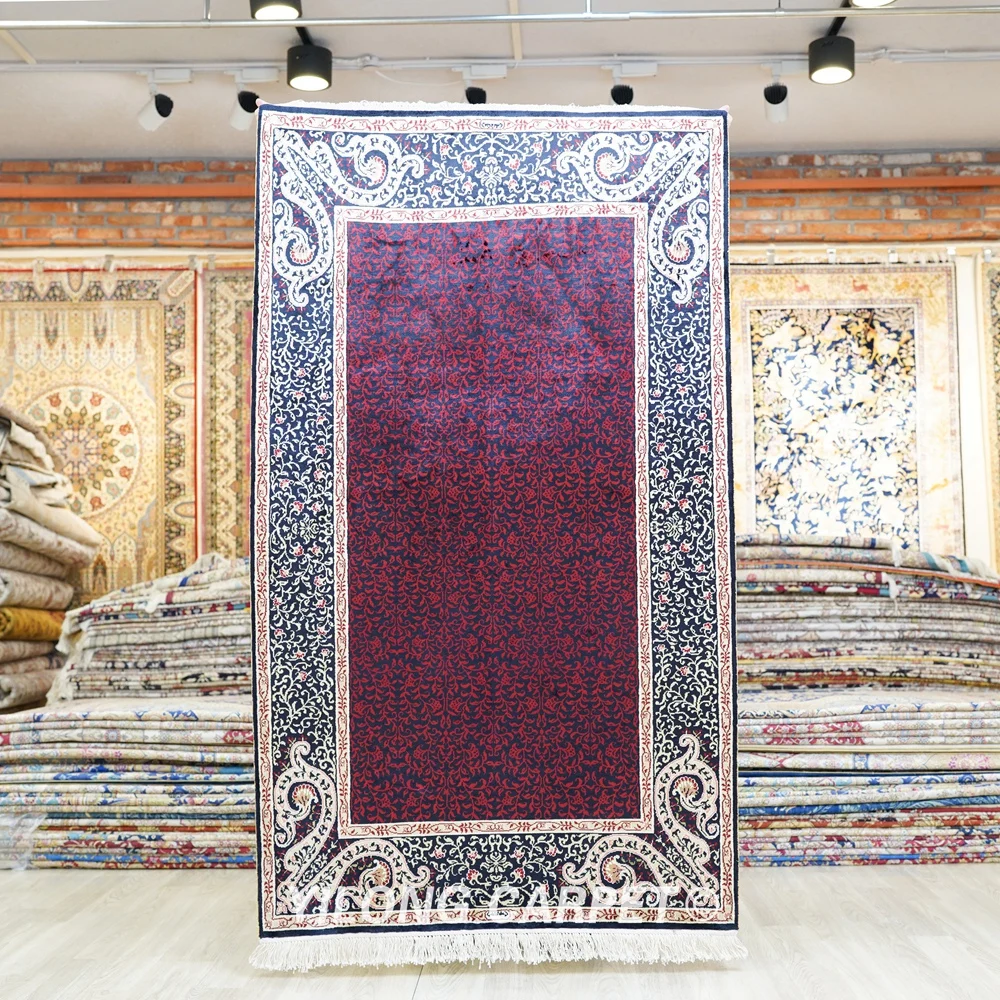 

91x152cm Persian Hand Knotted Silk Exquisite Turkish Rugs For Sale (HF259B)