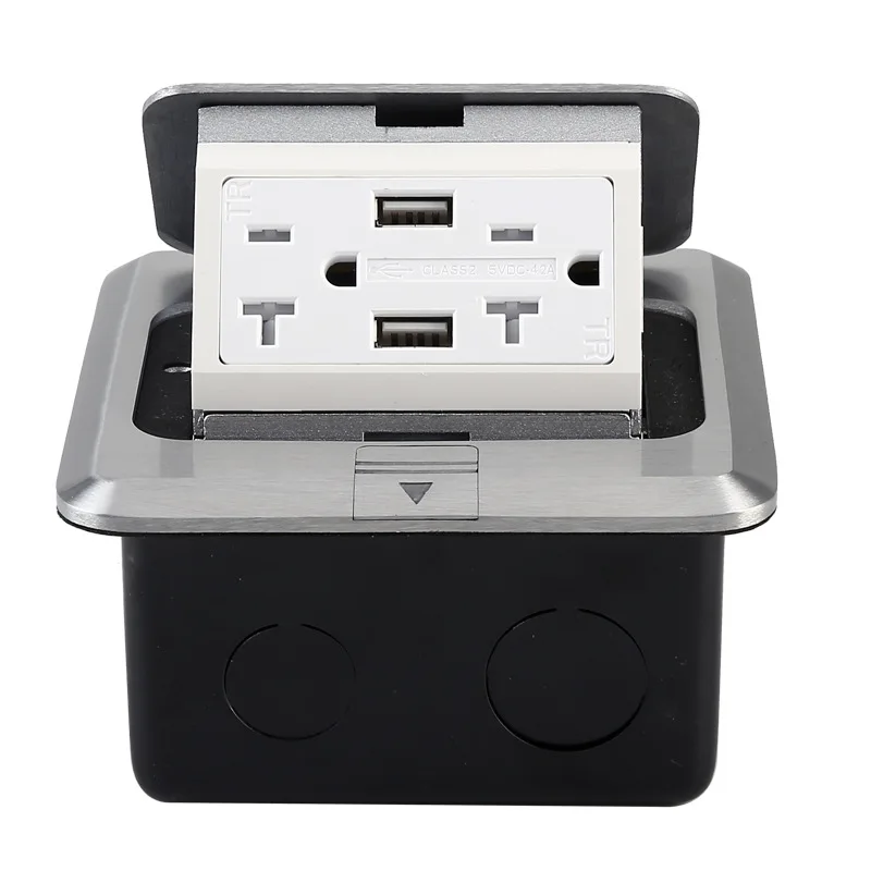 US Floor Socket 20 A Pop-up Hidden Floor USB Charging Socket