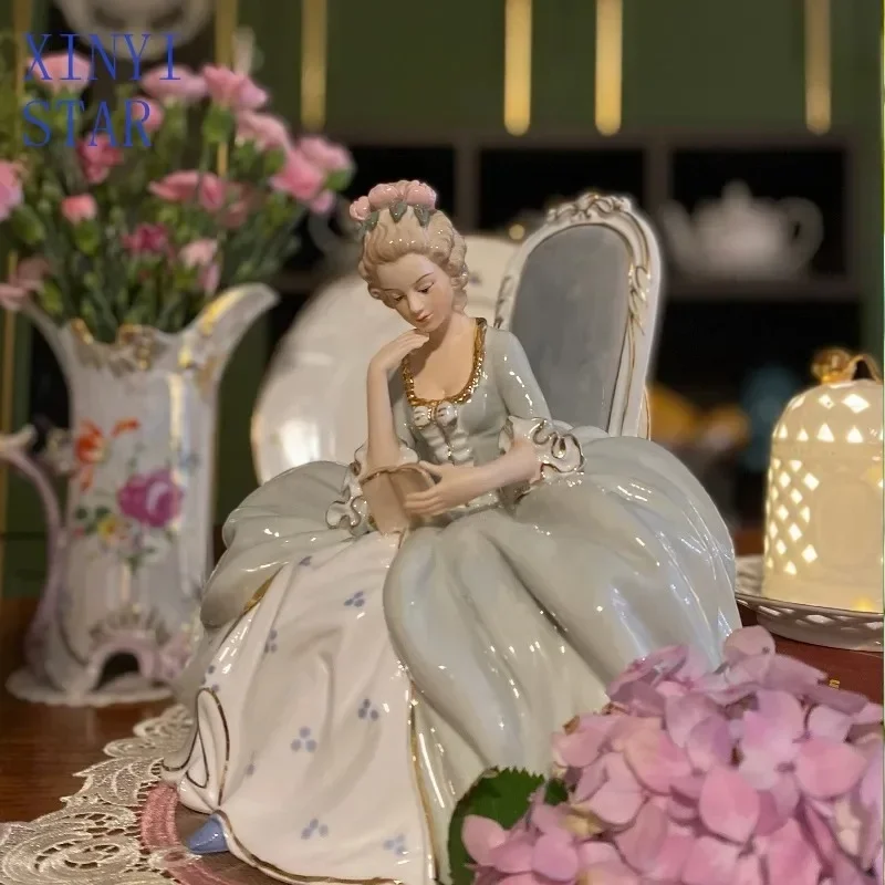 Western character ornament reading atmosphere beautiful woman modern European home simple