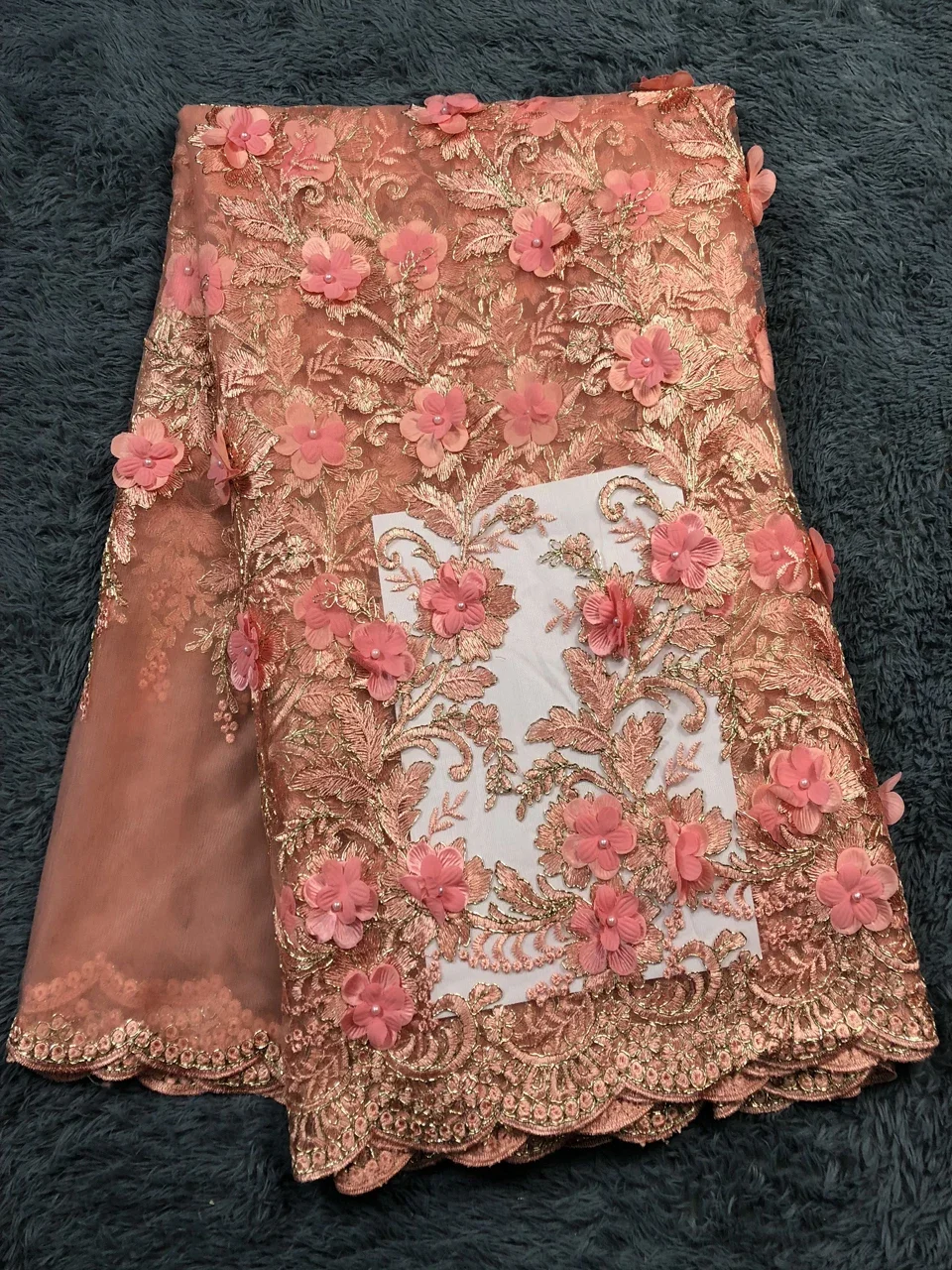 

Pink Nigerian French Lace Fabrics 2021 African Tulle Lace Fabric High Quality African Lace Wedding Fabric For Dress