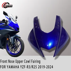 for Yamaha YZF R3 R25 2019-2024 front nose upper cowl fairing Headlight Cowl Mask Cover Nose Upgrade R1 R6 accessor ies