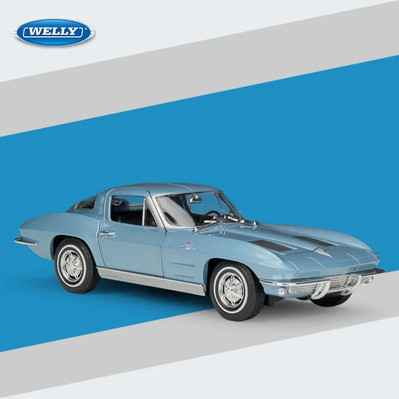 

WELLY 1:24 1963 Chevrolet Corvette Simulation Alloy Car Model - Suitable for Children's Toys and Collections