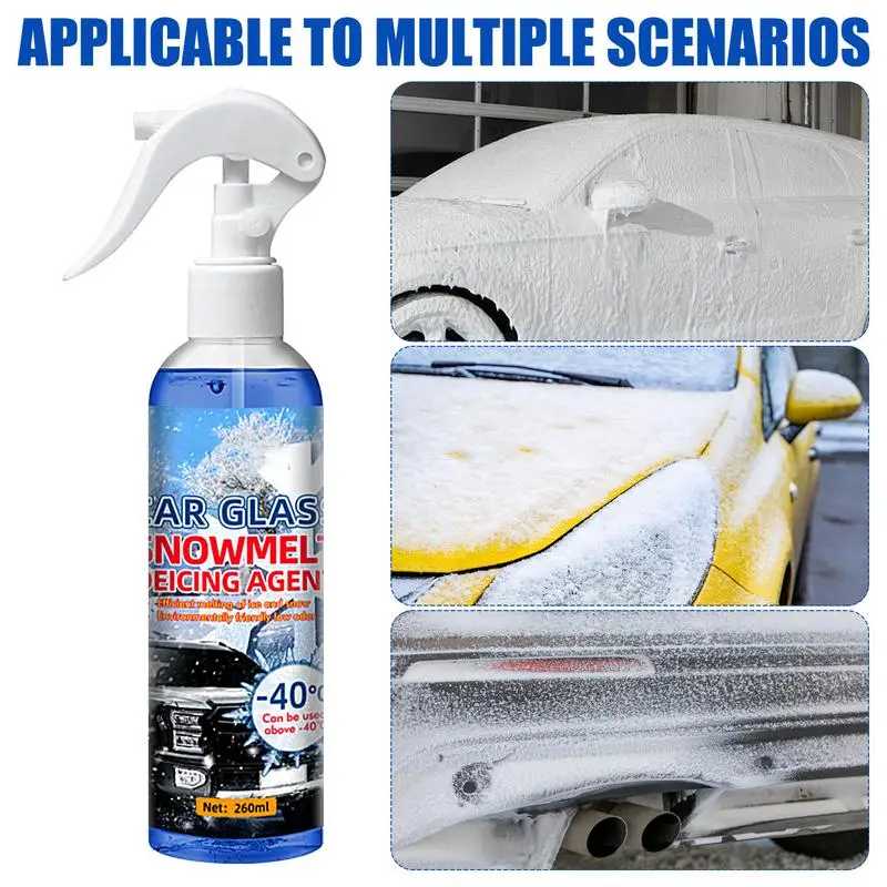 260ml Windshield De-Icer Spray Window Glass Ice Melt Spray Ice Removal Spray Windshield Defroster Car Windshield Glass Anti Ice