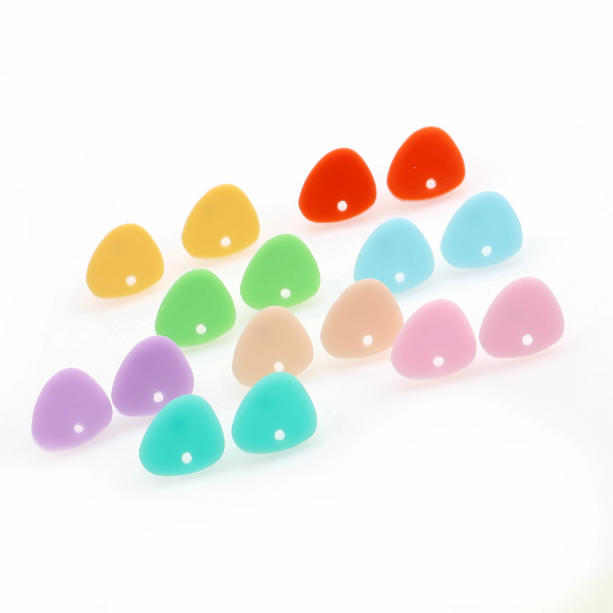 

12PCS Candy Color Acrylic Earring Stud,Triangle Blanks With Connector Hole,316 Stainles Steel Posts Jewelry Supplies,5212