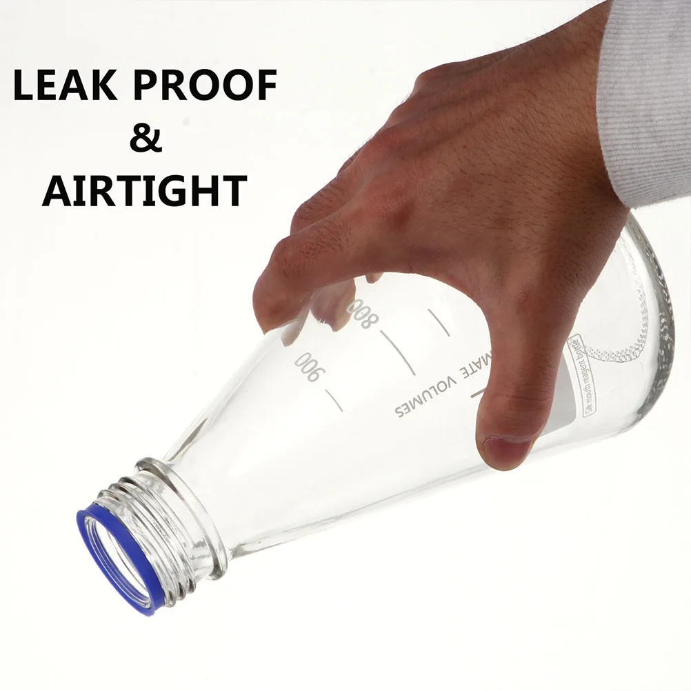 

2Pcs Laboratory Reagent Bottles 1000Ml Glass Conical Flasks Clear Scale for Precise Measurement Ideal for Education Science