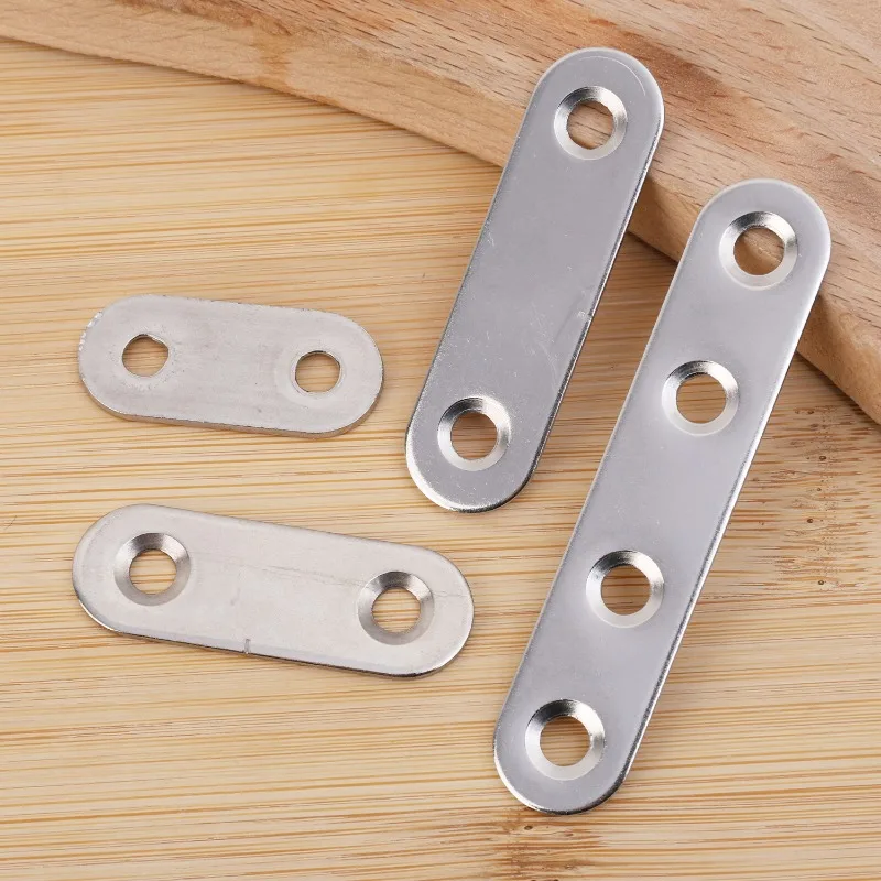 Stainless Steel Straight Brace Furniture Repairing Fixing Joining Plate Connector With Screw Cabinet Shelves Flat Corner Bracket