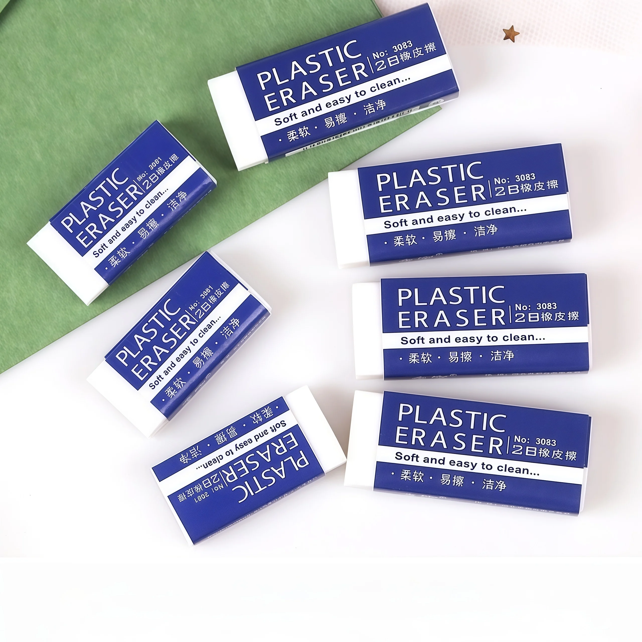 Stationery 2B Eraser, White - Specialized for Primary School Students' Exams & Drawing, Premium Cleaning Eraser, Essential School Supplies