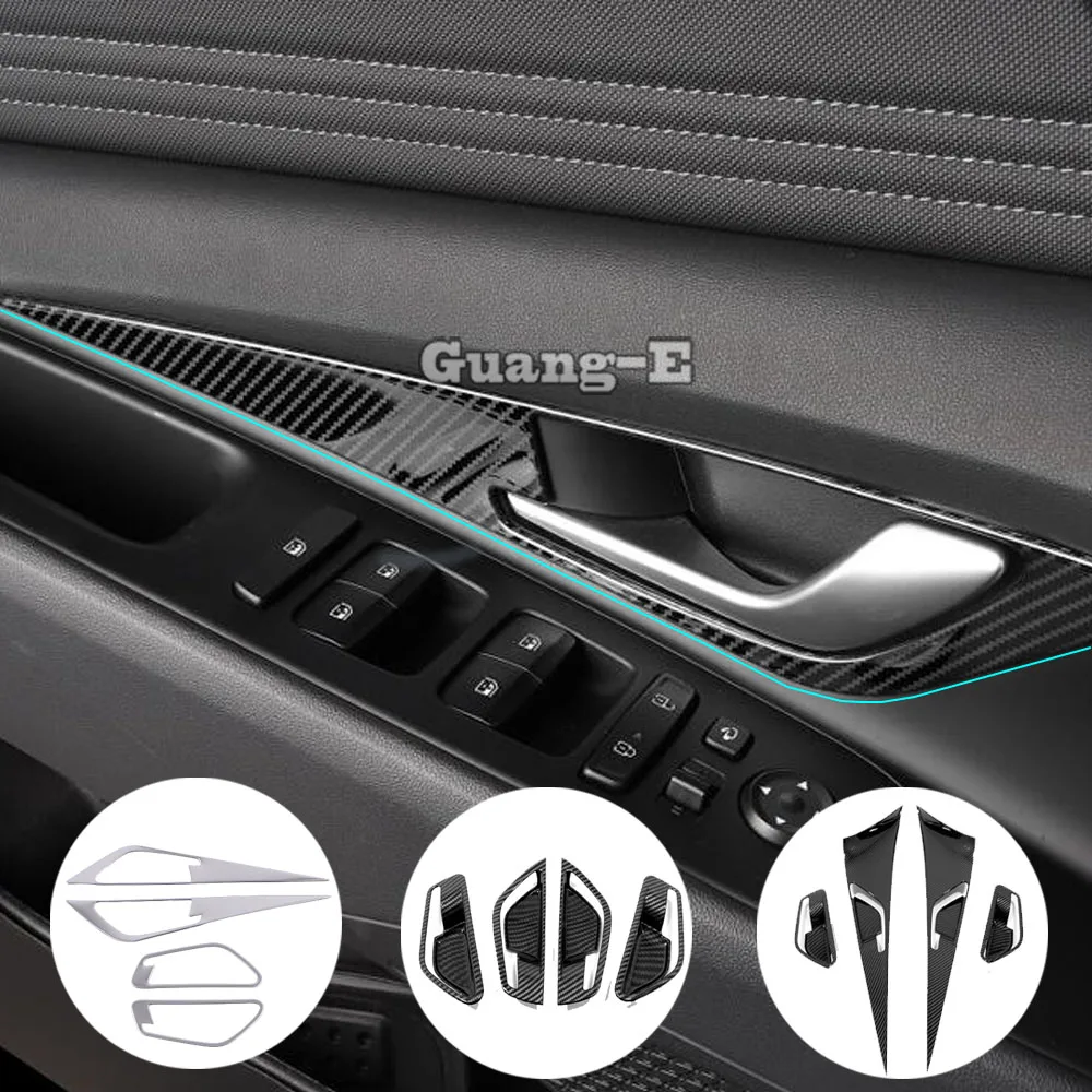 

Cover Stick Trim ABS Plastic/Steel Door Inner Handle Bowl Frame Armrest 4pcs For Hyundai Elantra Avante 2020 2021 2022 2023