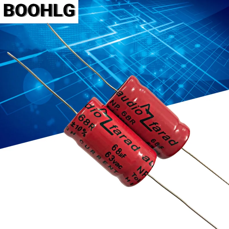 2PCS 68uf 63v audio frequency division non-polar electrolytic capacitor 63v 68uf 18X33ufmm