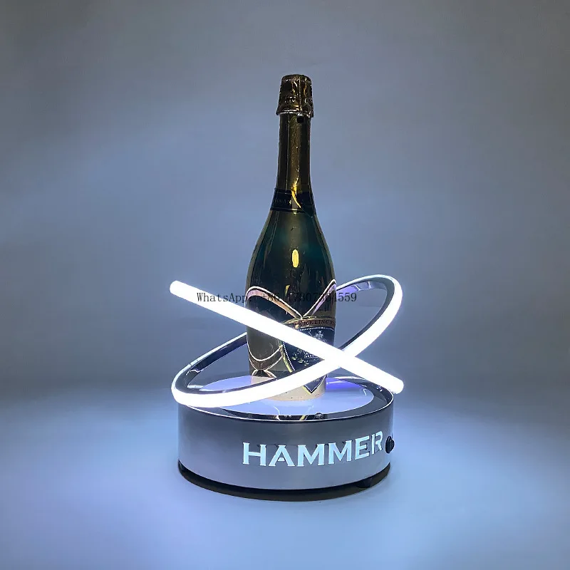 

LED luminous wine bar bar KTV table wrought iron wine rack champagne foreign wine display stand stainless steel luminous stand