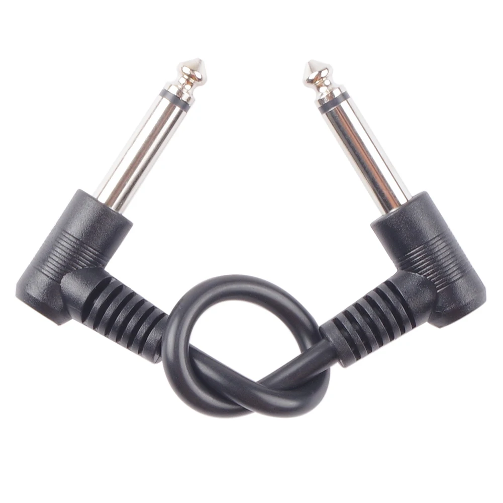 15/60cm 6.35mm Guitar Effects Pedal Cable Connector 1/4in Plug Wire Right Angle Connecting Wire GuitarAccessories