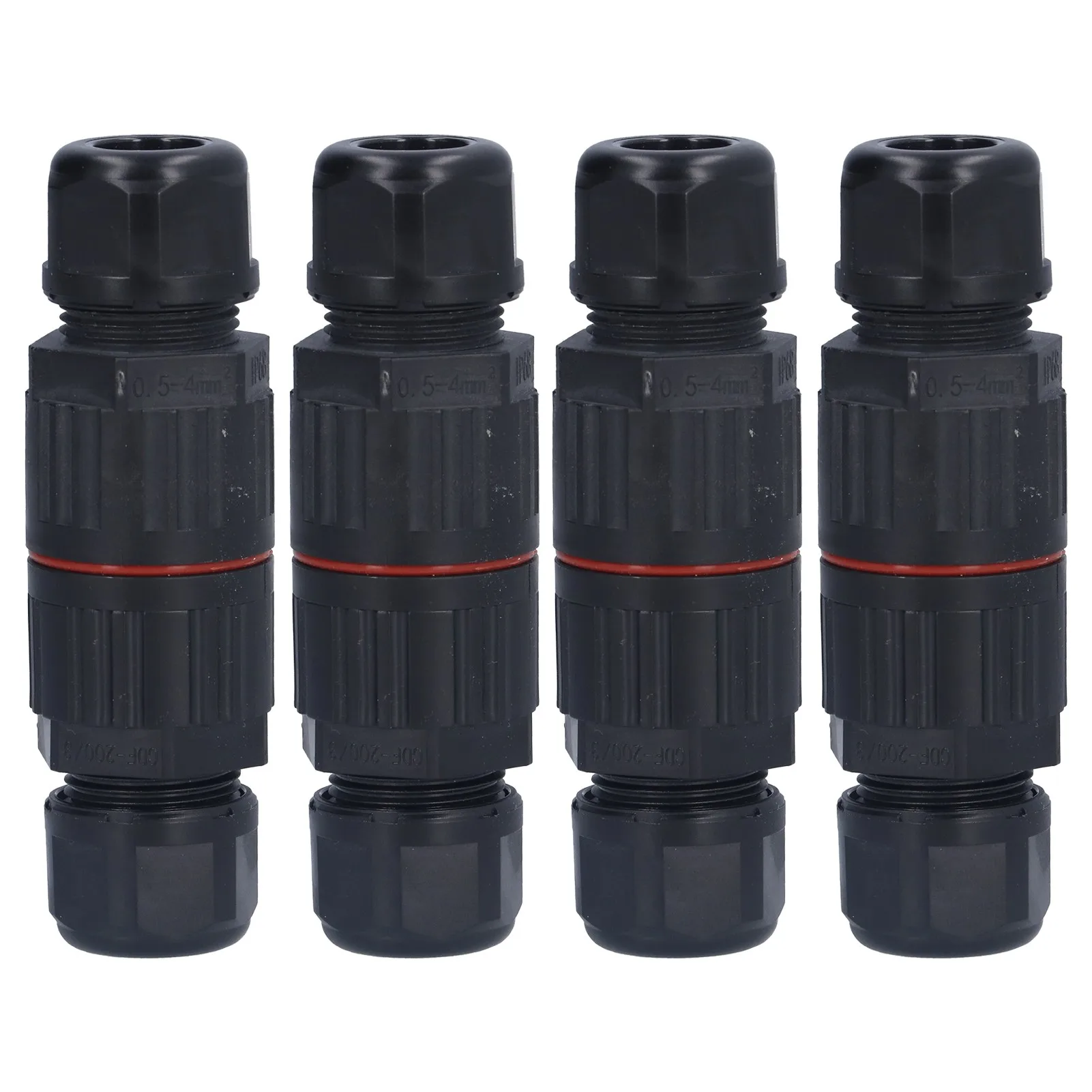 4Pcs Waterproof Junction Box Connector Straight Through External Cable Boxes for Outdoor3 in 3 Out