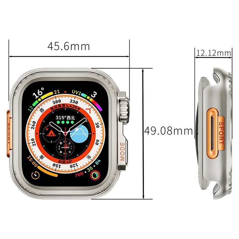 A97I-45MM Cassa per orologio in metallo per serie di orologi 9 8 7 5 6 4 SE 45 mm Sport Cambio in copertura paraurti ultra protezione
