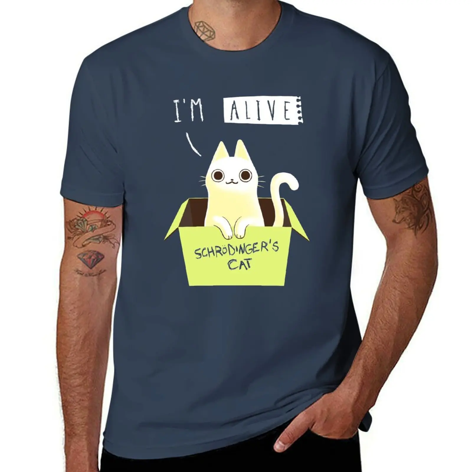 Schrodinger Day - Schr?dinger's Cat - Science Physics - Cute Kitty in a Box T-Shirt funny gifts topping summer 2025 men t shirts