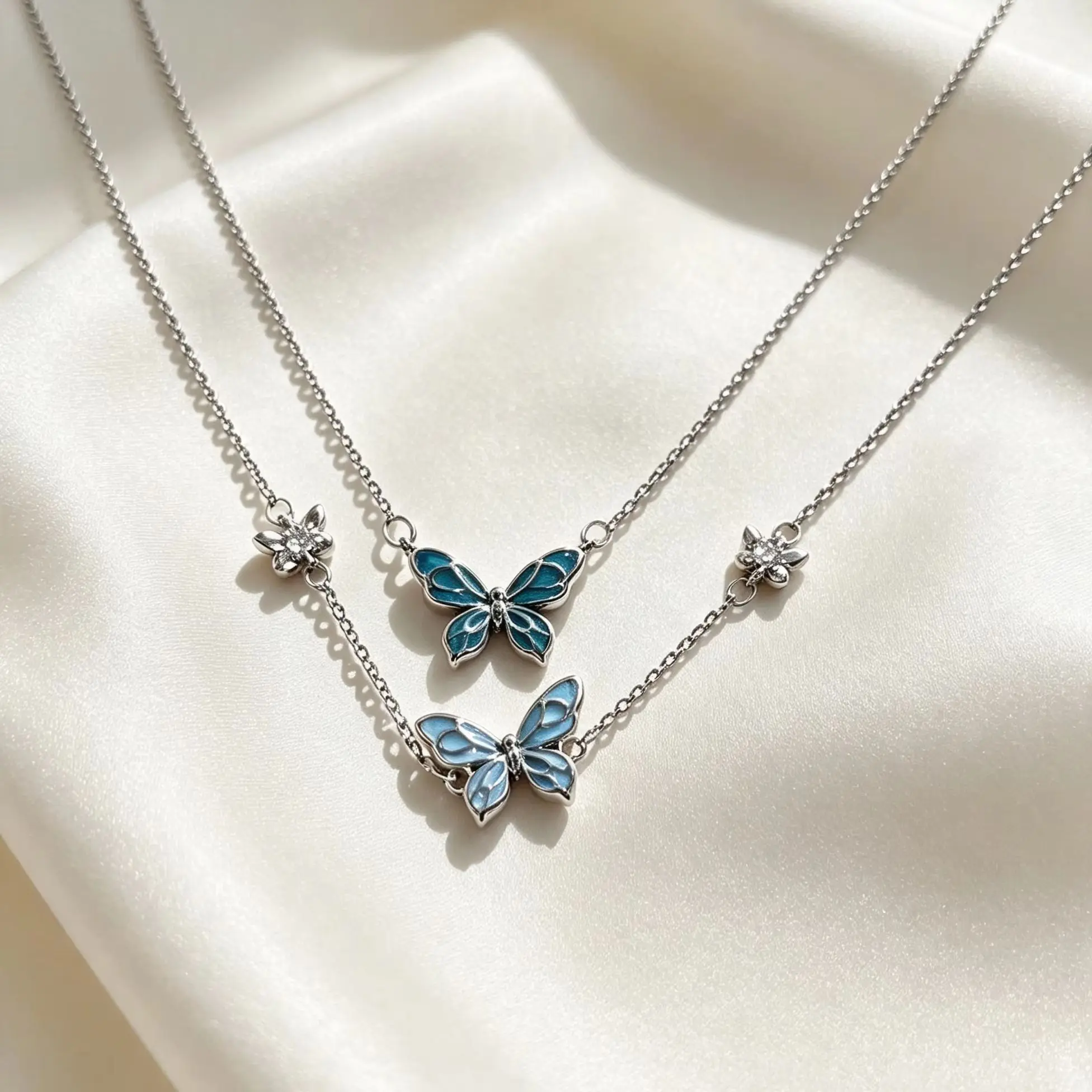 Fashion Luminous Butterfly Bracelet for Women Exquisite Blue Butterfly Clavicle Chain Charms Party Jewelry Gifts