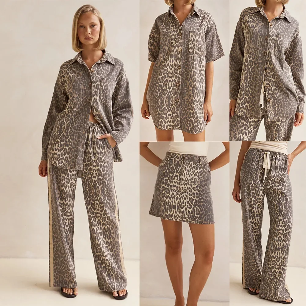 Festliche Outfits für den Alltag: Der leopardgedruckte Turn-down-Collar-Set als perfekte Kombination aus Komfort und Stil
